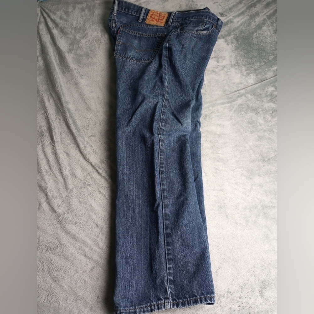 Levis 559 Jeans, Mens 38x32, Blue Straight Leg Relaxed Fit Distressed